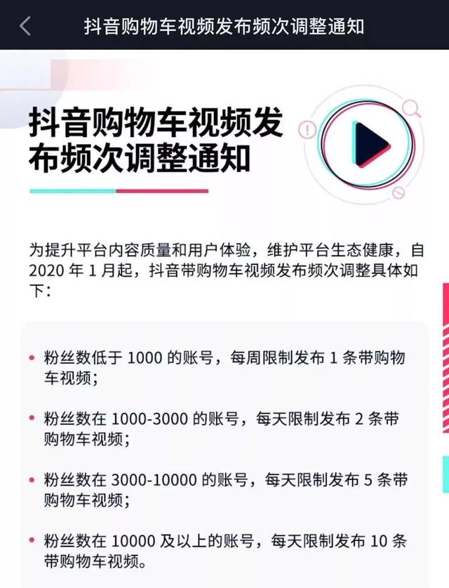 [抖音带货]每周只能发布一条带货视频，抖音迎来最严政策插图