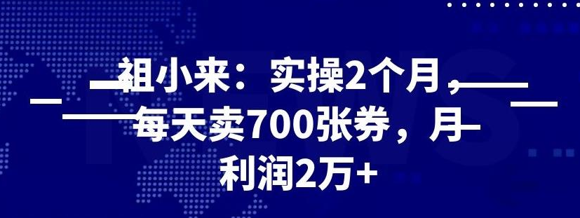 最新赚钱项目：实操 2 个月，每天卖 700 张券，月利润 2 万+插图