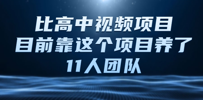 比高中视频项目，目前靠这个项目养了11人团队【视频课程】插图