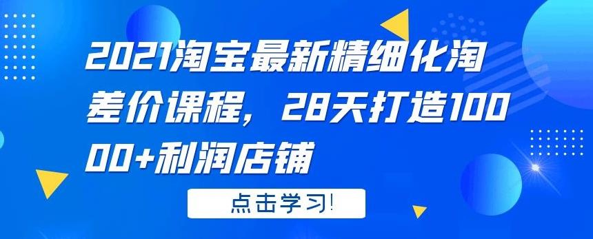 2021 淘宝最新精细化淘差价课程，28 天打造 10000+利润店铺插图