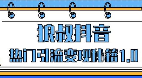 狼叔抖音培训课程讲座，抖音热门引流变现秘籍1.0
