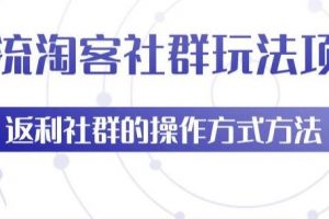 主流淘宝客社群玩法项目，返利社群玩法技巧