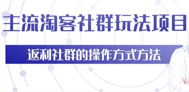 主流淘宝客社群玩法项目，返利社群玩法技巧，培训课程视频讲座