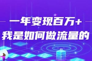 引流变现技巧，一年变现百万+，我是如何做流量的？