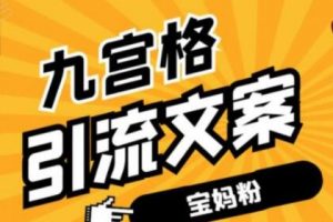 九宫格文案引流教程，手把手教你快手引流精准宝妈粉