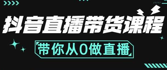 《抖音直播带货课程》带你从0开始做直播，怎么带货运营
