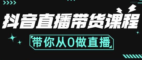 《抖音直播带货课程》带你从0开始做直播，怎么带货运营