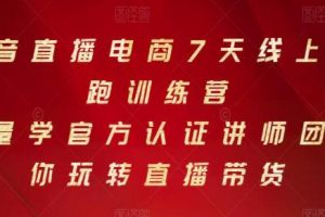 直播电商的运营模式,抖音直播电商7天训练带你玩转直播带货