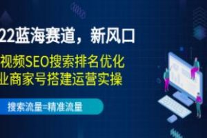 短视频培训教程,《短视频SEO搜索排名优化+企业号定位搭建运营实操》蓝海赛道，新风口