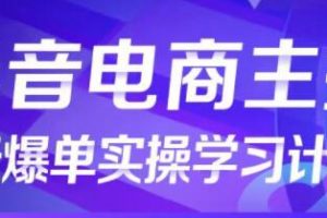 《抖音电商主播7天起号爆单计划》从0打造金牌直播间，成就明星主播