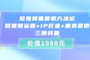 《短视频垂营销方法论》短视频运营+IP打造+垂类营销，三频共振