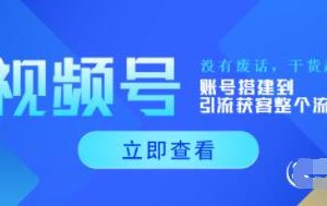 《视频号运营新手必学课》账号搭建到引流获客整个流程，没有废话