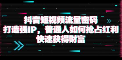 《抖音短视频流量密码》打造强IP，普通人如何抢占红利，快速获得财富 