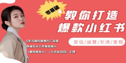 《零基础教你打造爆款小红书运营》定位-运营-引流-变现实战教程