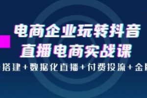 《电商企业玩转抖音直播电商实战课》账号搭建+数据化直播+付费投流+金牌主播