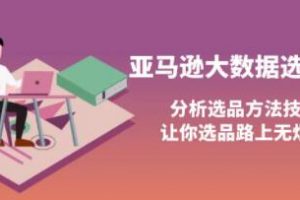 《亚马逊大数据选品课》分析选品方法技巧，让你选品路上无烦恼