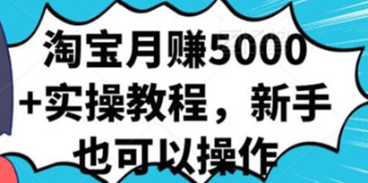 淘宝月赚5000+实操教程，新手也可以操作