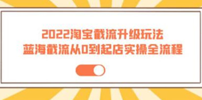 淘宝截流升级玩法《蓝海截流从0到起店实操全流程》