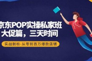 《京东POP实操私家班》大促篇，3天时间，实战剖析-从零到百万爆款店铺