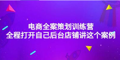 《电商全案策划训练营》全程打开自己后台店铺讲这个案例