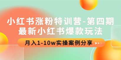 《21天小红书涨粉变现营第4期》最新小红书爆款玩法，月入1-10w实操案例分享