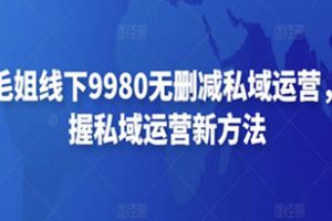 毛毛姐线下9980无删减私域运营，掌握私域运营新方法