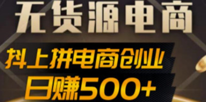 抖上拼无货源电商创业项目、外面收费12800，日赚500+