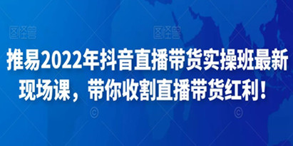 推易2022年抖音直播带货实操班最新现场课，带你收割直播带货红利