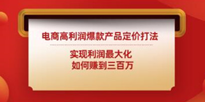 《电商高利润爆款产品定价打法》实现利润最大化，如何赚到三百万