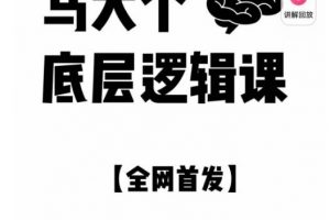 马大个·底层逻辑课，价值1980元的51节底层逻辑智慧课