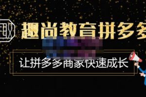 价值3180元,趣尚教育·拼多多电商运营实操VIP特训营教程，让拼多多商家快速成长