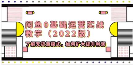 《闲鱼0基础运营实战教学》了解无货源模式，如何扩大提升利润