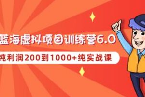 黄岛主《淘宝蓝海虚拟项目陪跑训练营6.0》每天纯利润200到1000+纯实战课