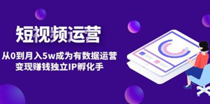 《短视频自然流IP第2期》数据运营变现赚钱独立IP孵，从0到月入5w