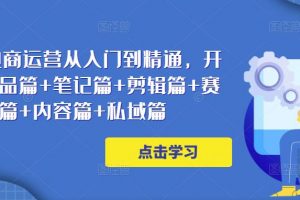 《小红书电商运营从入门到精通》开店篇/选品篇/笔记篇/剪辑篇/赛道篇/内容篇/私域篇