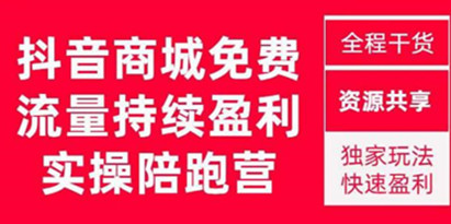 抖音商城搜索持续盈利陪跑成长营，从1到10的全面解决方案