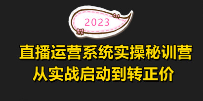 2023直播运营系统实操秘训营，从实战启动到转正价现场实操