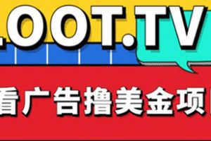 外面价值1999的Loot.tv看广告撸美金项目，轻松月入4000