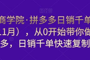 白凤电商学院《拼多多日销千单训练营》从0开始带你做好拼多多，日销千单快速复制