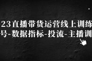 小韦老师《直播带货运营线上教学》起号-数据指标-投流-主播训练