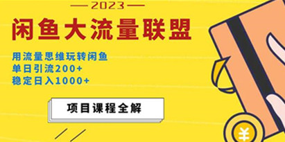 价值1980《最新闲鱼大流量联盟玩法》单日引流200+，稳定日入1000+