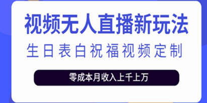 抖音无人直播新玩法,生日表白祝福2.0，一单利润10-20元【附模板+软件+教程】