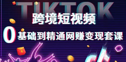 跨境短视频TIKTOK 0基础到精通网赚变现套课，跨境短视频独立站带货变现技巧