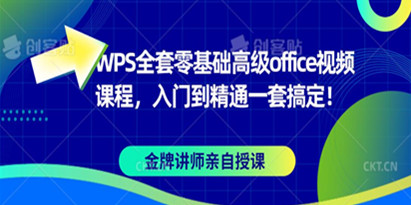 WPS全套零基础高级office视频课程，入门到精通一套搞定！