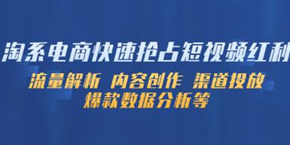 《淘系电商快速抢占短视频红利》流量解析 内容创作 渠道投放 爆款数据分析等