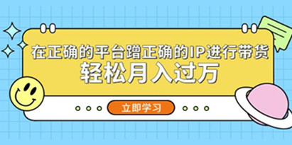 在正确的平台蹭正确的IP进行带货，轻松月入过万