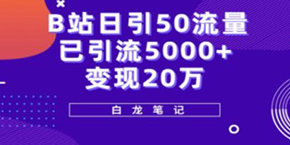 白龙《B站日引50+流量》实战已引流5000+变现20万，超级实操课程