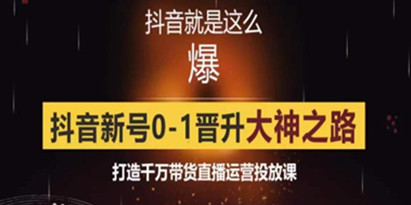 《0粉自然流实战起号课》抖音新号0~1晋升大神之路，打造千万带货直播运营投放课