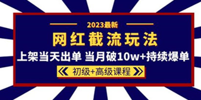 2023网红·同款截流玩法【初级+高级课程】上架当天出单当月破10w+持续爆单