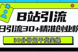 B站引流日引流30+精准创业粉，超详细B站引流创业粉玩法